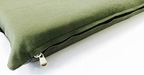 Luxurious Comfort Pet Dog Bed External Cover - COVER ONLY (36"x29" (34"x27"x3"), Green Canvas) for Small and Large Dogs