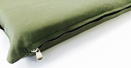 Luxurious Comfort Pet Dog Bed External Cover - COVER ONLY (36"x29" (34"x27"x3"), Green Canvas) for Small and Large Dogs