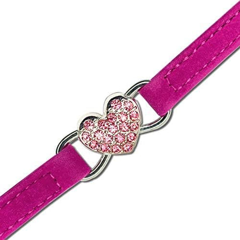 CHUKCHI Heart Bling Cat Collar with Safety Belt and Bell, Adjustable 8-11 Inches