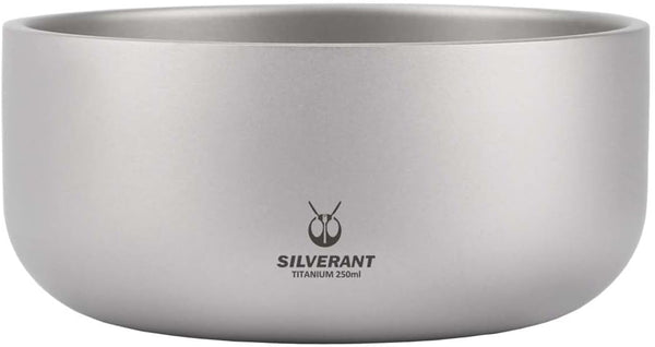 SILVERANT Titanium Double Walled Bowl Oatmeal Rice Soup Yogurt Bowl Ultralight Portable
