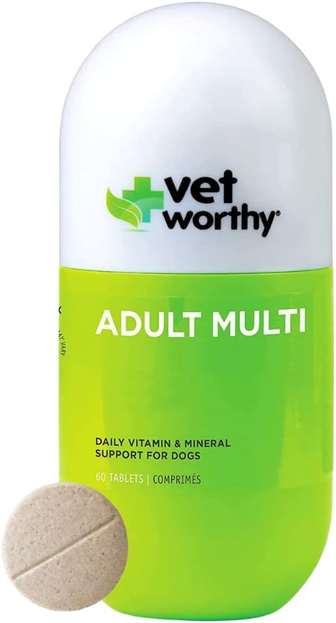Vet Worthy Adult Multi Vitamins - Multivitamin for Dogs to Support Optimum