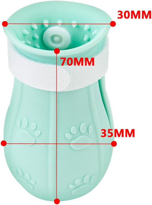 Gigicloud 4 Pcs Anti-Scratch Cat Foot Cover, Adjustable Prickly Anti-Off Silicone Cat Paw Protector Shoes