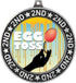 2 3/4" Egg Toss Second Place Medals, Silver Egg Toss Trophy Medal Award