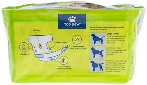 TOP PAW 12 Pack Disposable Dog Diapers - (X Large)