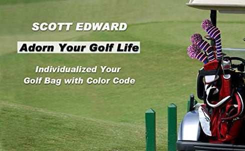 Scott Edward Knitted Golf Head Covers - 4PCS Handmade Set for Driver and Fairway Woods