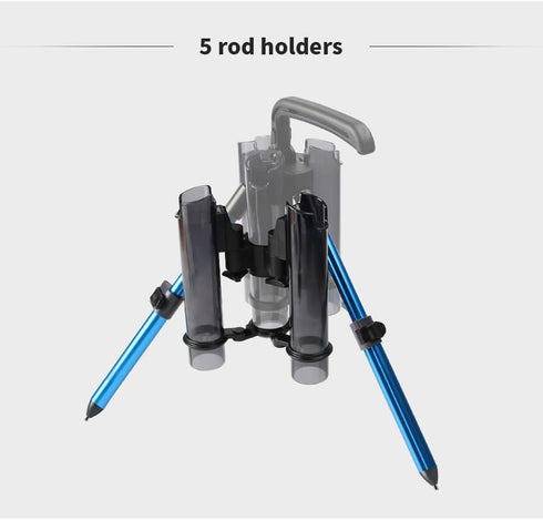 Fishing Rod Holder 3-Tude, Portable Vertical Rod Rack Holds Up to 3 Rods, Outdoor Fishing Gear Organizer