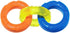 Nerf Dog 7.5in Rubber 3-Ring Tug Dog Toy, Lightweight, Durable and Water Resistant Dog Toy for Small Dogs, Single Unit, Blue/Green/Orange