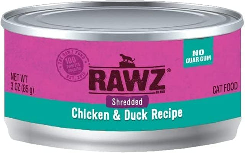 Rawz Natural Premium Canned Cat Wet Food, 12 Pack Chicken Variety Bundle, 3oz Cans, Includes Hotspot Pets Bowl