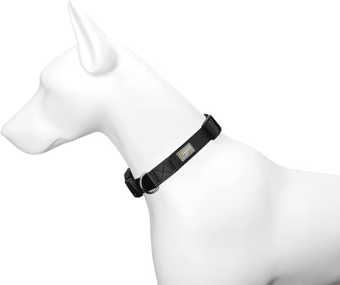 Basic Adjustable Black Dog Collar with Breathable Quick Release Nylon for Small Medium Large Dogs Boy