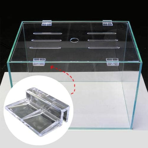 8pcs Clear Acrylic Aquarium Glass Cover Clip Support Holder for Fish Tank (5mm)