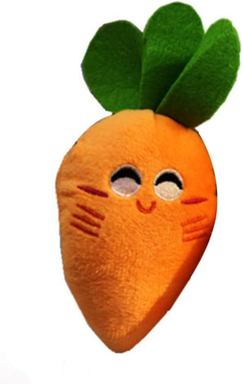 Orange Carrot Shape Chewing Plush Toy for Pets, Dog Cat Bite Squeaker Interaction Toy