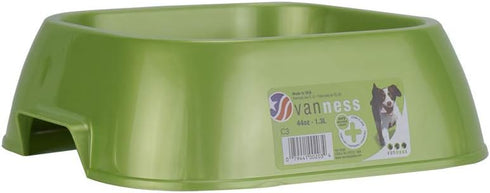 Van Ness Pet Food and Water Bowl, 44 oz Capacity Plastic Dish for Dogs and Cats, Blue