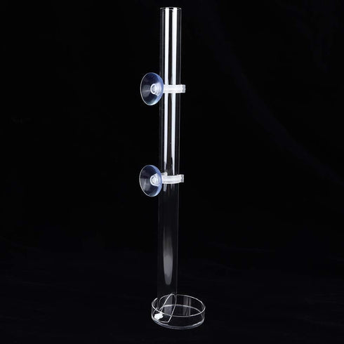 Acrylic Shrimp Feeding Tube and Dish Set with 2 Suction Cups, Bowls for Fish Aquarium Shrimp Fish, Tube Length 32cm