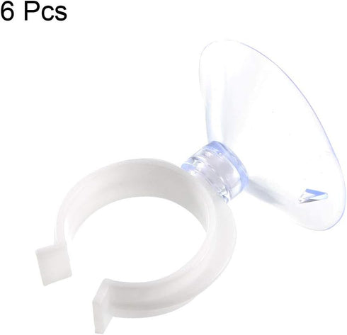 uxcell Aquarium Suction Cup Clips, Airline Tube Holders Clamps for Fish Tank Clear 28.5mm (6 Pcs)