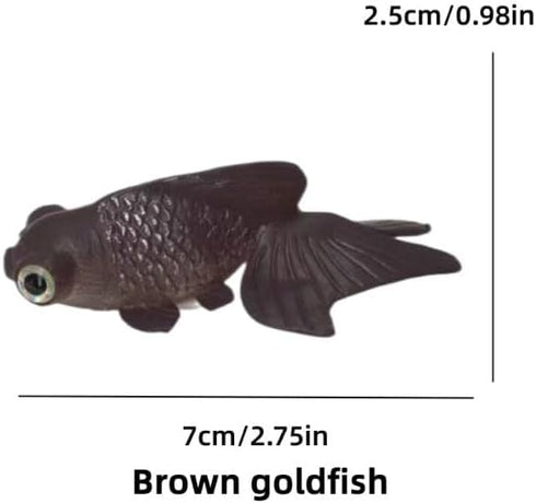Zerodis Fish Decoration, Artificial Silicone Small Fish Design for Aquarium (Brown Goldfish)