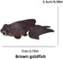 Zerodis Fish Decoration, Artificial Silicone Small Fish Design for Aquarium (Brown Goldfish)