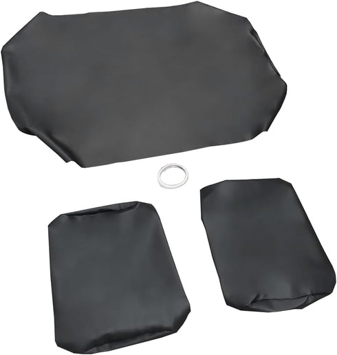 Golf Cart Front Seat Cover Staple On for Club Car PRE-2000 DS, Microfiber Leather Black