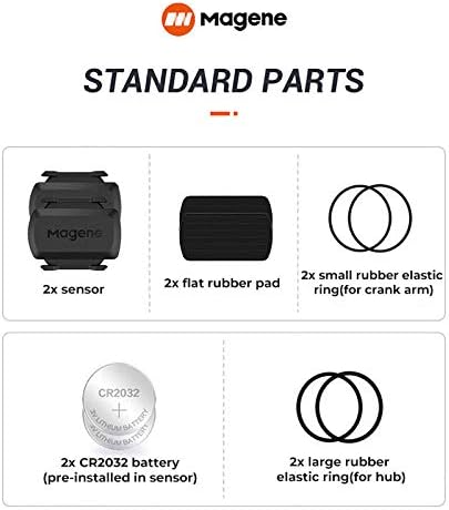 Magene Outdoor/Indoor Speed/Cadence Sensor for Cycling, Wireless Bluetooth/Ant+ Bike Computer for Road and Spinning