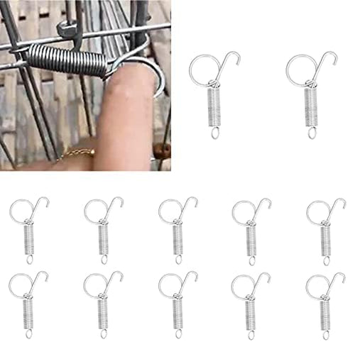 Pssopp Cage Door Spring, 20PCS Multifunctional Spring for Locking Rabbits, Chicken, Bird Cages, Large Spring Door Hook