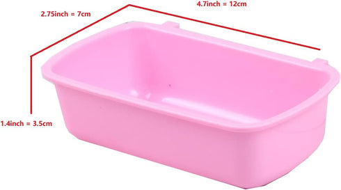 Small Animal Feeder Bowl - Basic Dish Convenient Hanging Cups, 2 Pack Bath Food Water Bowls for Small Pets