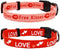 2 Pack Valentine’s Day Dog Collar, Adjustable Heavy Duty Nylon Holiday Pet Collars in Red and Pink (Large)