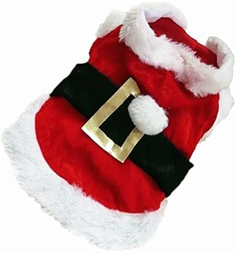 Idepet Santa Dog Costume, Winter Hoodie Coat for Chihuahua, Yorkshire, Poodle (XS)