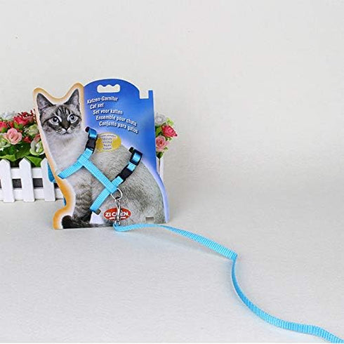 2 Pack Cat Harness and Leash, Adjustable Halter Harness with Nylon Strap, Safety Rope Leads for Kittens
