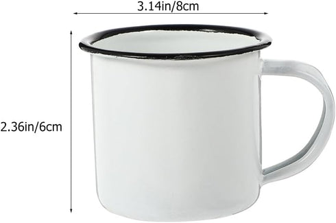 Sosoport 2Pcs Enamel Camp Mug Retro Enamel Wine Cups Camping Coffee Mugs with Handle Portable Drinking Cup Vintage Metal Mug For Home Kitchen Travel by Sosoport