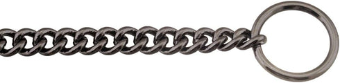 Alvalley Metal Chain Dog Show Collar - Adjustable Pet Slip Collar for Shows, Black, 16in Long, 1.6mm Thick