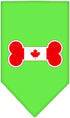 Mirage Pet Products Lime Green Bone Flag Canadian Screen Print Bandana for Pets, Large