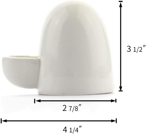Dahey Drinking Water Feeder, Ceramics Silent Bottle Waterer for Small Pets, White, 8Oz