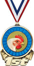 3" Gold Chicken Medals, Chicken First Place Trophy Medal Award