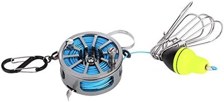 Fish Lock Buckle, 5 Snaps Fishing Stringer Clips with Reel PE Line, Silver-60# Fishing Tackle Accessory