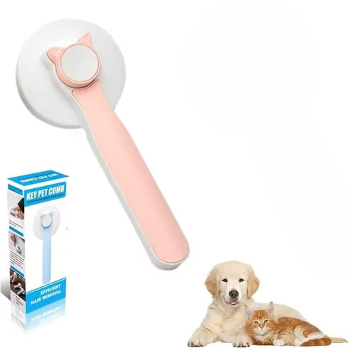 Cat Grooming Brush, Pet Hair Brush, Dog Slicker Brushes for Grooming, Gently Removes Loose Undercoat (Pink)