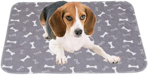 4 Pack 18"x24" Washable Pee Pads for Dogs, Super Absorbent Reusable Training Dog Pads with Bone Print, Non-Slip Potty
