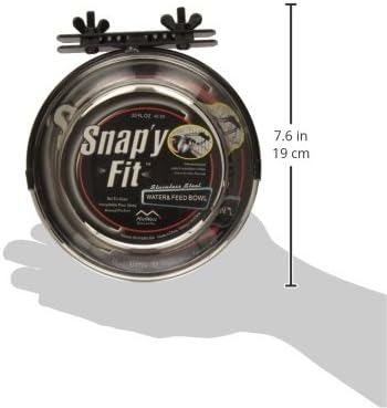 MidWest Homes for Pets Snap'y Fit Food Bowl, 20 oz (2.5 cups), Silver Pet Bowl for Metal Dog Crate or Cat Cage