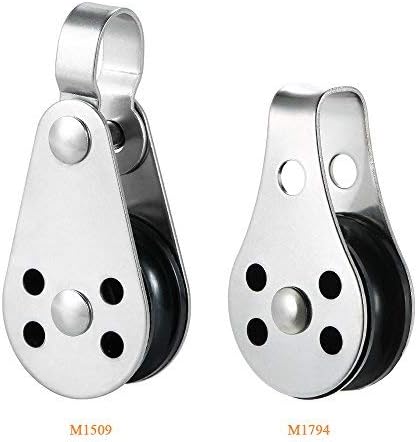 Lixada 2PCS Stainless Steel Pulley Blocks for Kayak Canoe Boat Anchor Trolley Kit