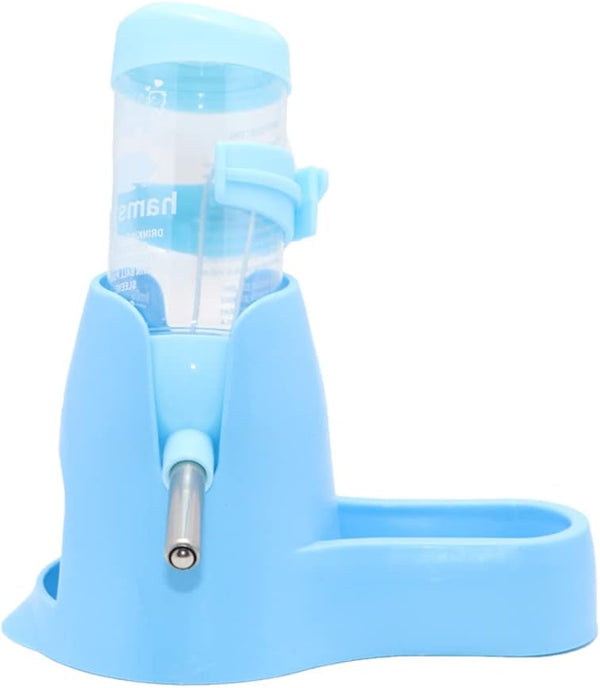 Litewoo Hamster Water Bottle with Food Container Base, Drinking Dispenser for Dwarf Hamster, Blue 80ML