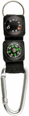 Tnyvm Black Carabiner Key Chain Compass Thermometer Metal Camping Outdoor Gadgets Hiking Survival