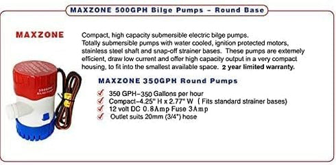 12v Submersible Boat Bilge Water Pump Non-Automatic Marine Electric Bilge Pump for Ponds, Pools, Spas Silent, Boat