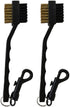 lasenersm 2 Pieces Golf Club Brush Dual Sided Groove Cleaner with Clip, Black