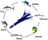 6" 6 Albacore Tuna Clone Feather, Pcs Blue White for Saltwater Fishing Unrigged, Premium Lure, Ideal for Tuna Mahi