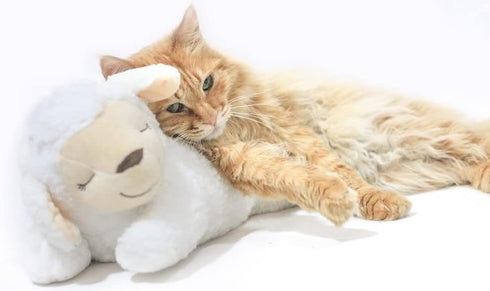 Dog Heartbeat Toy for Anxiety Relief - Soft Plush Calming Toy for Puppy Behavioral Training - Sheep Companion Pillow