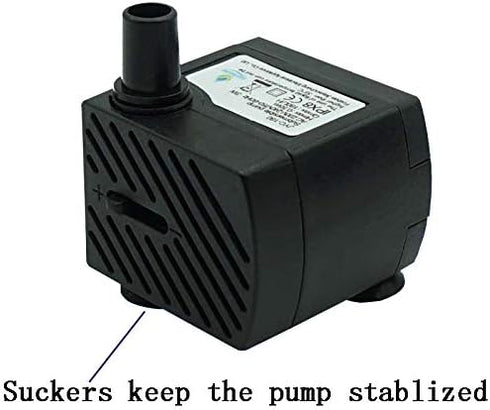 Submersible Water Pump with LED Light for Indoor Tabletop Fountains, Aquarium Fish Tank (180L/H 3W)
