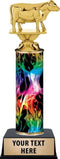 Personalized Rainbow Inferno Cow Trophy, 9.5" Dairy Cow Trophy Award, Customize Now
