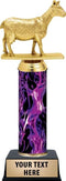 Personalized Purple Inferno Dairy Goat Trophy, 10.5" Dairy Goat Trophy Award, Customize