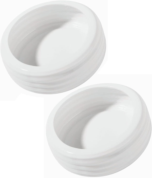 Ceramic Round Reptile Food Bowls - 2-Pack Pet Food Dish for Lizards and Young Bearded Dragons
