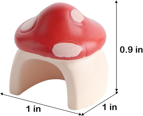 DQITJ 4 Pack Jumping Spider Mini Mushroom Decor Hermit Crab Cute Hide Decor for Hermit Crab Spider Snail Ant Millipede