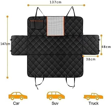 Generic 137x147cm, PawComfort Deluxe Dog Car Seat Cover, Quilted Black Waterproof Pet Protector, Universal Fit for Cars