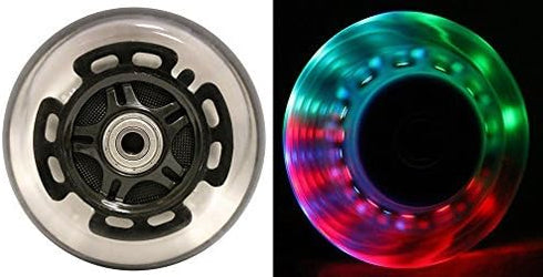 L.E.D. Scooter Wheels with Abec 9 Bearings for Razor Scooters, 100mm Light Up 2-pack